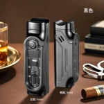 New Cigar Specific Three Direct Flame Lighter, Multi functional Cigar Specific Inflatable Lighter, Cigar Accessories, Men's Gift - Image 5