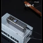 Multifunctional Windproof Three Flame Cigar Lighter Visual Gas Window Digital Battery Display Gas Type-C Electric Lighters Smoke - Image 6