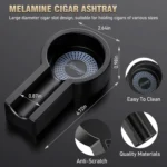 Cigar Ashtray with Cigar Cutter Set, Cigar Cutter V Cut, Cigar Punch, Portable Cigar Ashtrays for Outdoors Home and Office - Image 2