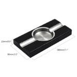 Cigar Ashtray Durable Oak Wood with Stainless Steel Luxury Cigar Accessories Valentines Gift for Men - Image 3