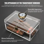 Scotte Cigar Case Humidors Acrylic Cigar Box Hygrometer Humidifier Hold 20 Cigars Include Cigar Cutters Cigar Punch Accessories - Image 4