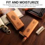 CIGARLOONG Portable Cigar Case Natural Cedar Wood Travel Tube Moisturize Slide Cover Design, Humidor Smoking Accessories - Image 3