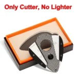 GALINER Sharp Cigar Cutter Guillotine Carbon Fiber Portable Smoking Cutting Tool Metal Butane Gas Torch Lighter Cigar Cutter Set - Image 4