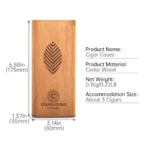 CIGARLOONG Portable Cigar Case Natural Cedar Wood Travel Tube Moisturize Slide Cover Design, Humidor Smoking Accessories - Image 8