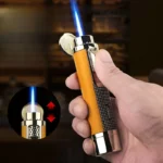 Honest Cigar Lighter With Cigar Accessories Tool Punch Cutter Holder Needle Luxury Metal Lighter Butane Refillable Jet Lighters.