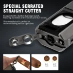 Cigar Lighter and Cigar Cutter Kit,Torch Lighter with Dual Cigar Punch, Cigar Holder Cigar Accessories,Refillable Butane Lighter - Image 4