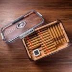 Cigar Companion Cedar Wood Shelf Clear Cigar Humidor with Hygrometer 100PCS PP Material Portable Multifunction Seal Up - Image 3