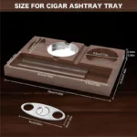 New Cigar Ashtray with Cigar Cutter Cigar Accessories Whiskey Glass Tray Detachable Outdoor 7 Slots Cigar Holder Gift for Men - Image 5
