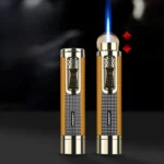 Honest Cigar Lighter With Cigar Accessories Tool Punch Cutter Holder Needle Luxury Metal Lighter Butane Refillable Jet Lighters. - Image 2