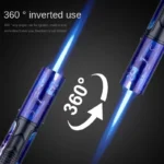 HONEST Windproof Inflatable Butane Lighter Metal Torch Jet Flame for Outdoor Kitchen Barbecue Camping Cigar - Men's Small Tool - Image 3