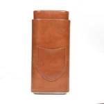 Leather Cigar Case 3 Finger Cigar Pouch with Cedar Wood Lining Cigar Accessories - Image 8