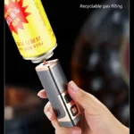 Multifunctional Windproof Three Flame Cigar Lighter Visual Gas Window Digital Battery Display Gas Type-C Electric Lighters Smoke - Image 5