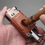 New HONEST Outdoor Windproof Gas Lighter Powerful Torch Double Blue Flame Jet Cigar Lighter With Cigar Holder And Cigar Cutter - Image 3