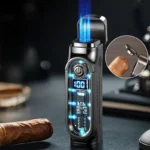 New Cigar Specific Three Direct Flame Lighter, Multi functional Cigar Specific Inflatable Lighter, Cigar Accessories, Men's Gift