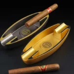 Jifeng Cigar Ashtrays Luxury Cigar Accessories Melamine Resin Portable Lightweight Ash Tray with 2 Slots for Cigar Smoking - Image 2