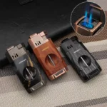 Honest Double Fire Direct-Pulse Cigar Special Lighter Metal V-Cigar Diamond Ignifier Gifts for Boyfriend Wholesale