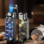 New Cigar Specific Three Direct Flame Lighter, Multi functional Cigar Specific Inflatable Lighter, Cigar Accessories, Men's Gift - Image 4