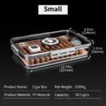 Cigar Companion Cedar Wood Shelf Clear Cigar Humidor with Hygrometer 100PCS PP Material Portable Multifunction Seal Up - Image 9