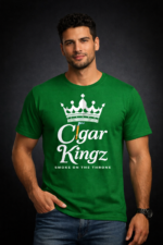 Cigar Kingz Smoke Lifestyle T shirt - Green & White - Image 2