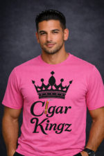 Cigar Kingz Smoke Lifestyle T shirt - Pink & Black - Image 2