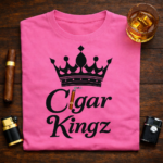 Cigar Kingz Smoke Lifestyle T shirt - Pink & Black - Image 3