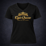 Cigar Queenz Smoke Lifestyle T shirt- Black & Gold