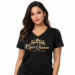 Cigar Queenz Smoke Lifestyle T shirt- Black & Gold - Image 2
