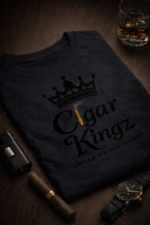 Cigar Kingz Smoke Lifestyle T shirt- Black & Black - Image 3
