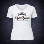 Cigar Queenz Smoke Lifestyle T shirt – White & Black