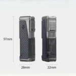HONEST Metal Four Jet Flame Butane Gas Lighter Creative Transparent Gas Window Cigar Drag Cigar Knife Portable Cigar Lighters - Image 4